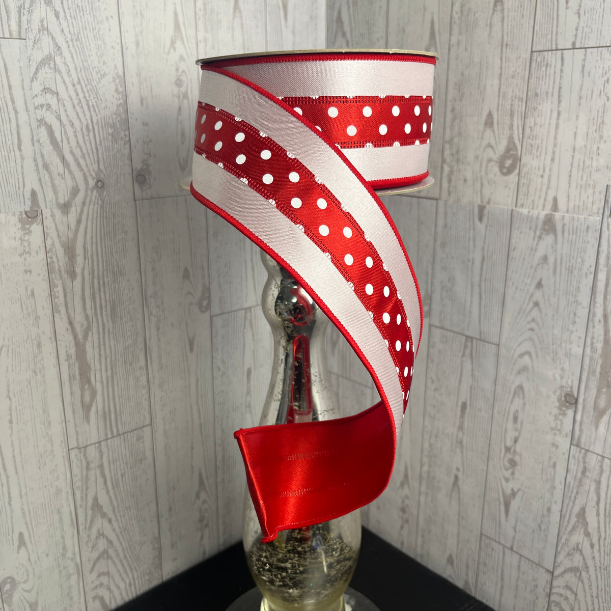 2.5"X10YD 3-IN-1 POLKA DOT/FUSED Red White