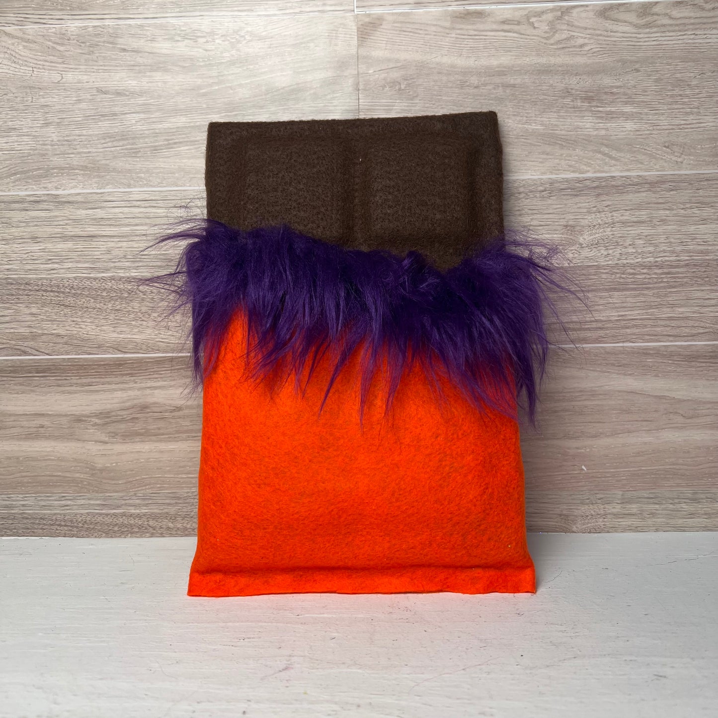 Faux Chocolate Candy Bar - Orange With Purple Fur