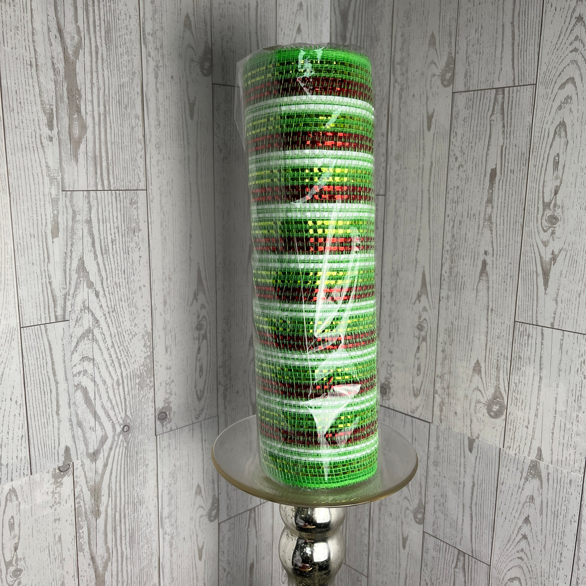 10.25"X10YD WIDE FOIL MESH Lime green Red White