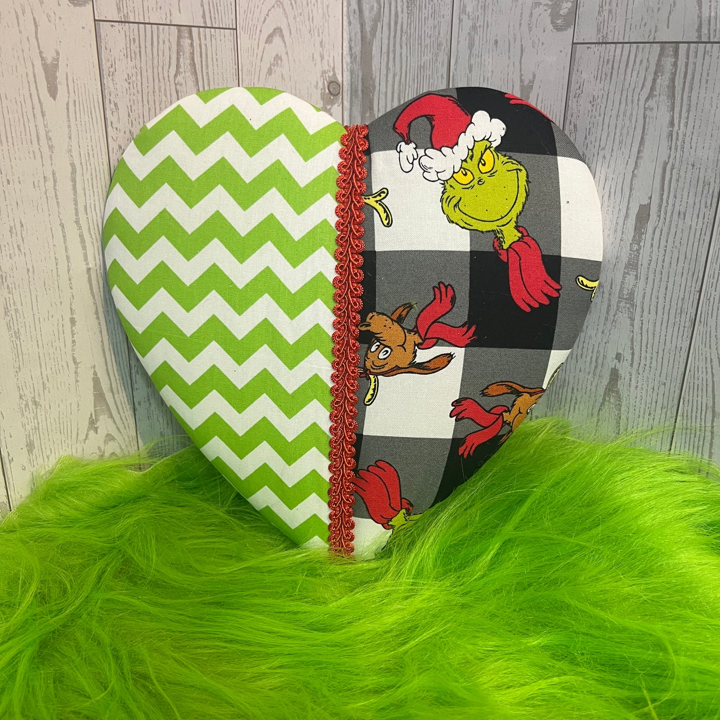 8.5" Lime Green chevron Heart with Max Attachment