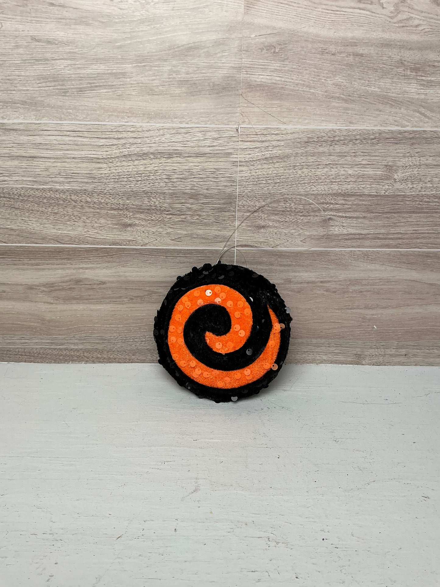 4" DIA Halloween Swirl Peppermint Lollipop Ornament