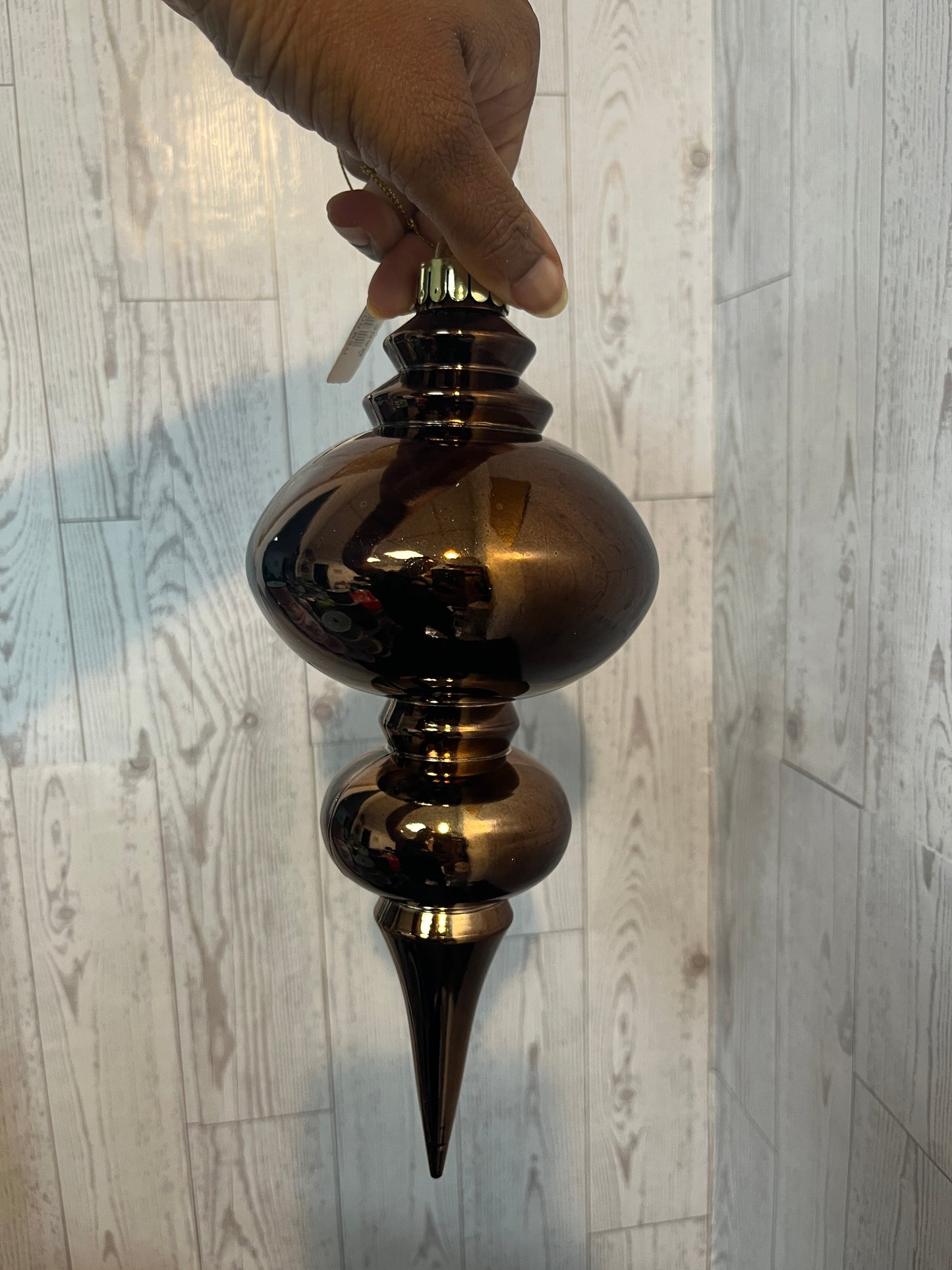 10"H FINIAL ORNAMENT Shiny Chocolate