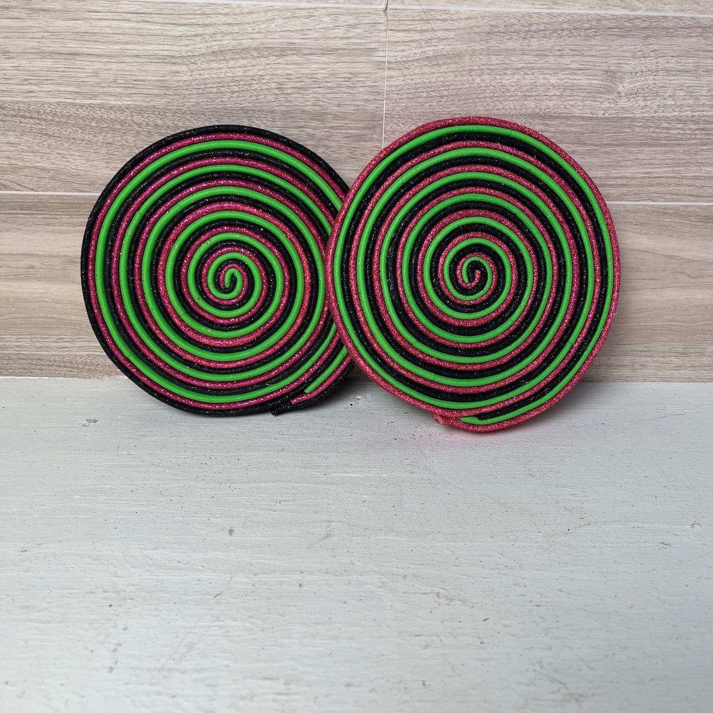 XL Halloween Purple, Lime Green, Black, Hot Pink Lollipops - SET 2 No Stick