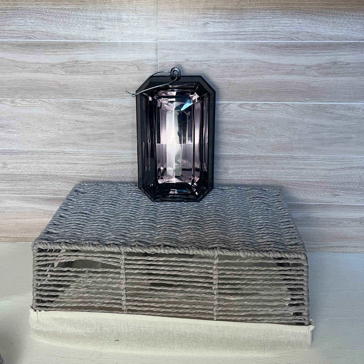8” Vickerman Designer Rectangle Jewel Black