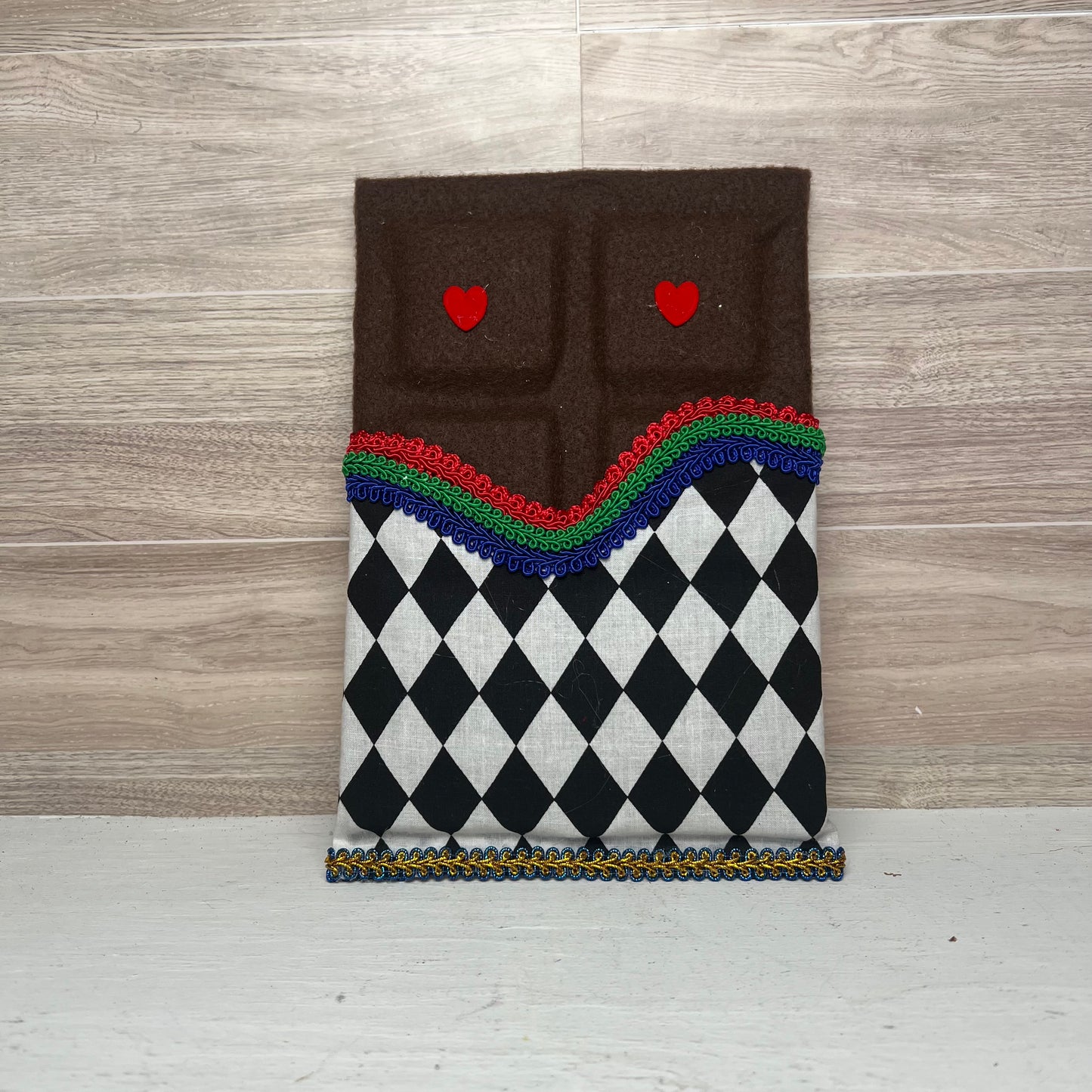 Faux Chocolate Candy Bar - Nutcracker themed Orange 2 hearts with trim