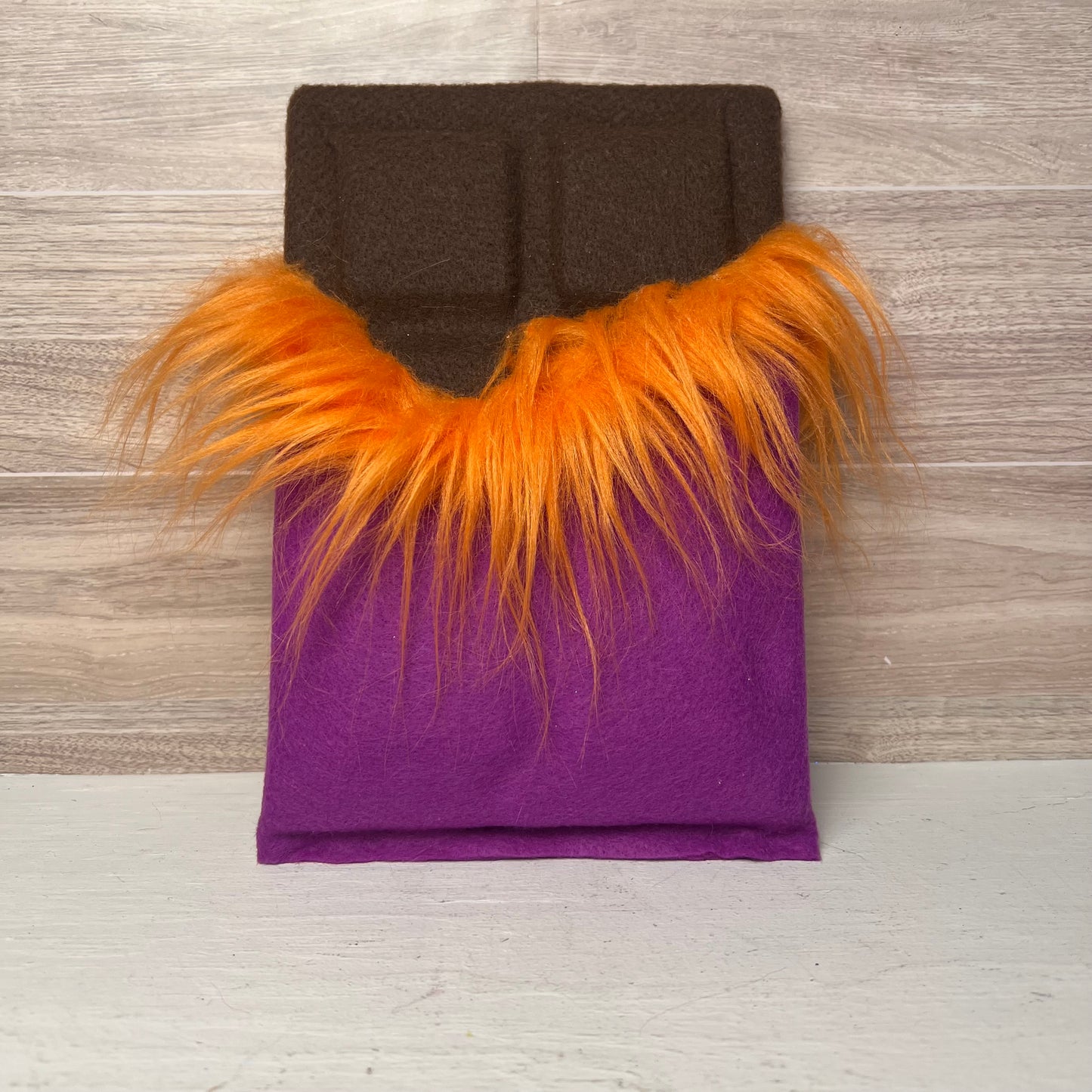 Faux Chocolate Candy Bar -Purple With Orange Fur