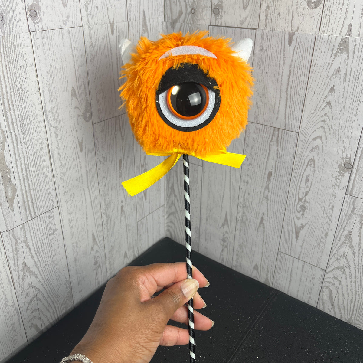 14”L One eyed Candy corn Monster pick