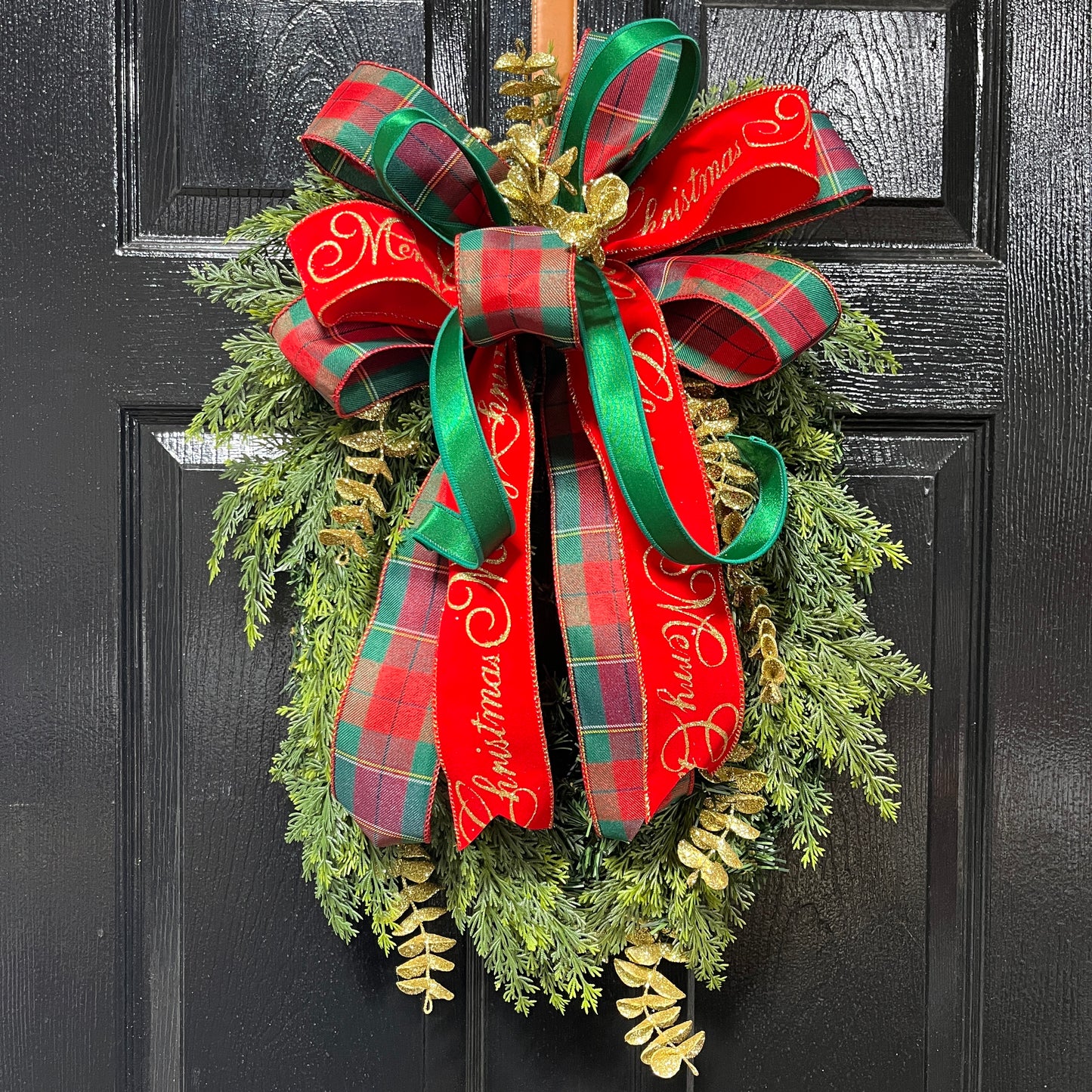 Merry Christmas Cedar Grapevine Wreath