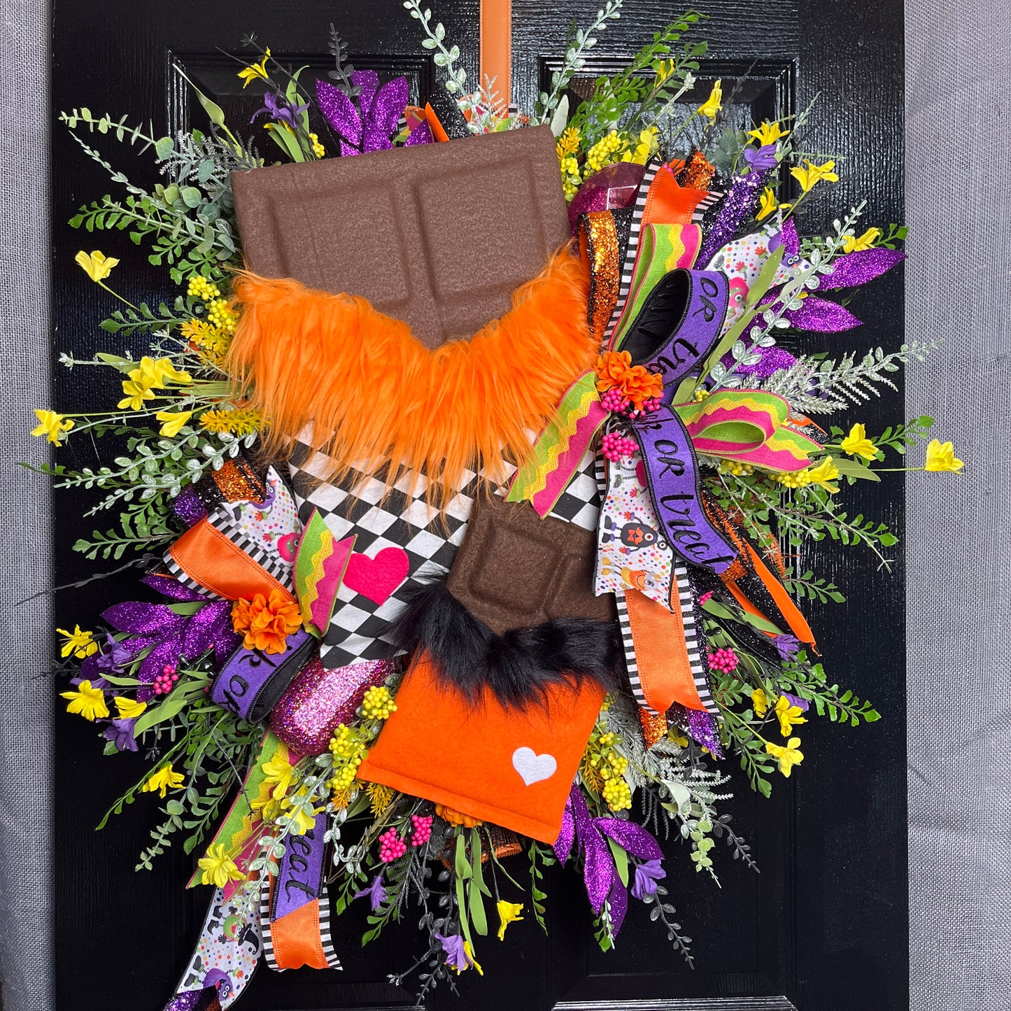 Chocolate Monster Bars Fest Halloween Wreath