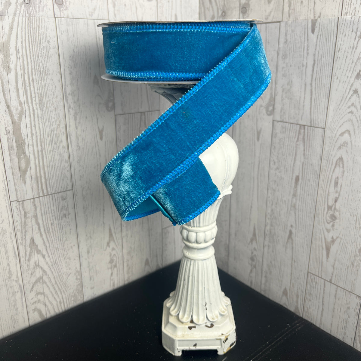 1.5"X10YD DELUXE VELVET/SATIN BACKING- Teal