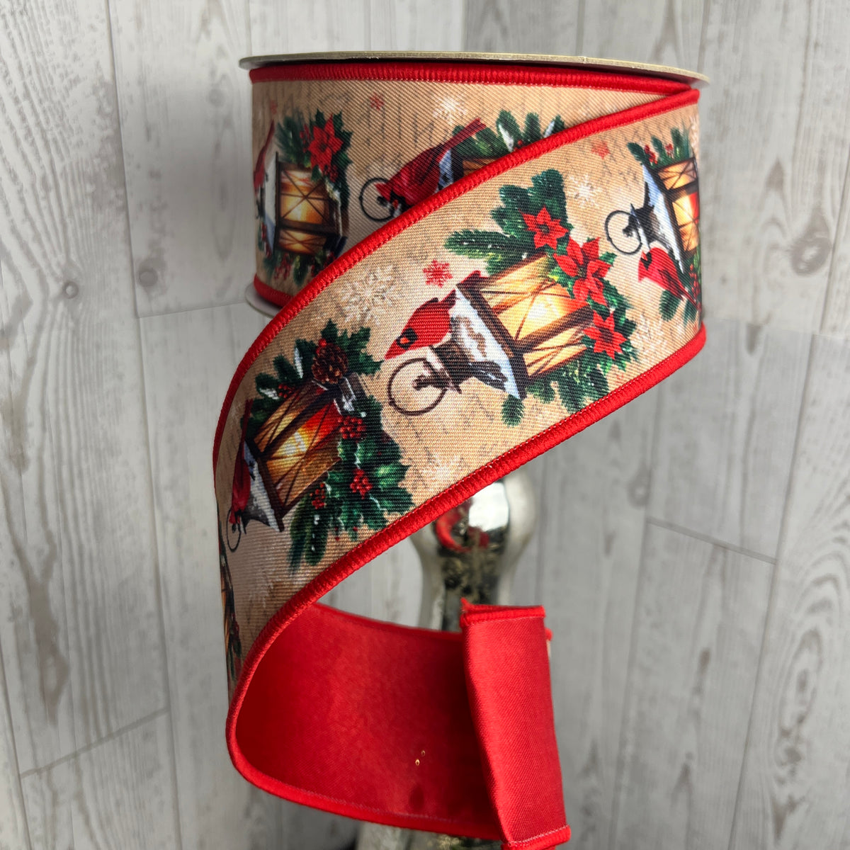 2.5"X10YD CARDINAL LANTERNS/FUSED Ivory Green Red