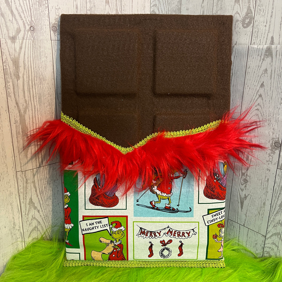Large Faux Chocolate Candy Bar - Green Holiday Fun