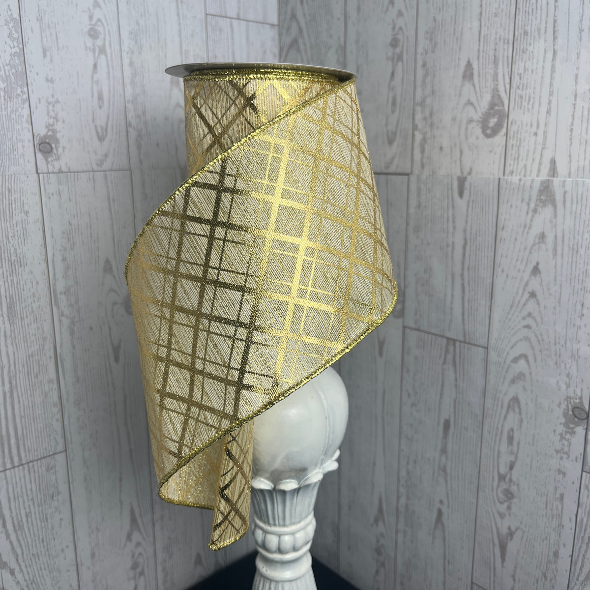 4"X10YD METALLIC THICK/THIN DIAGONAL- Gold