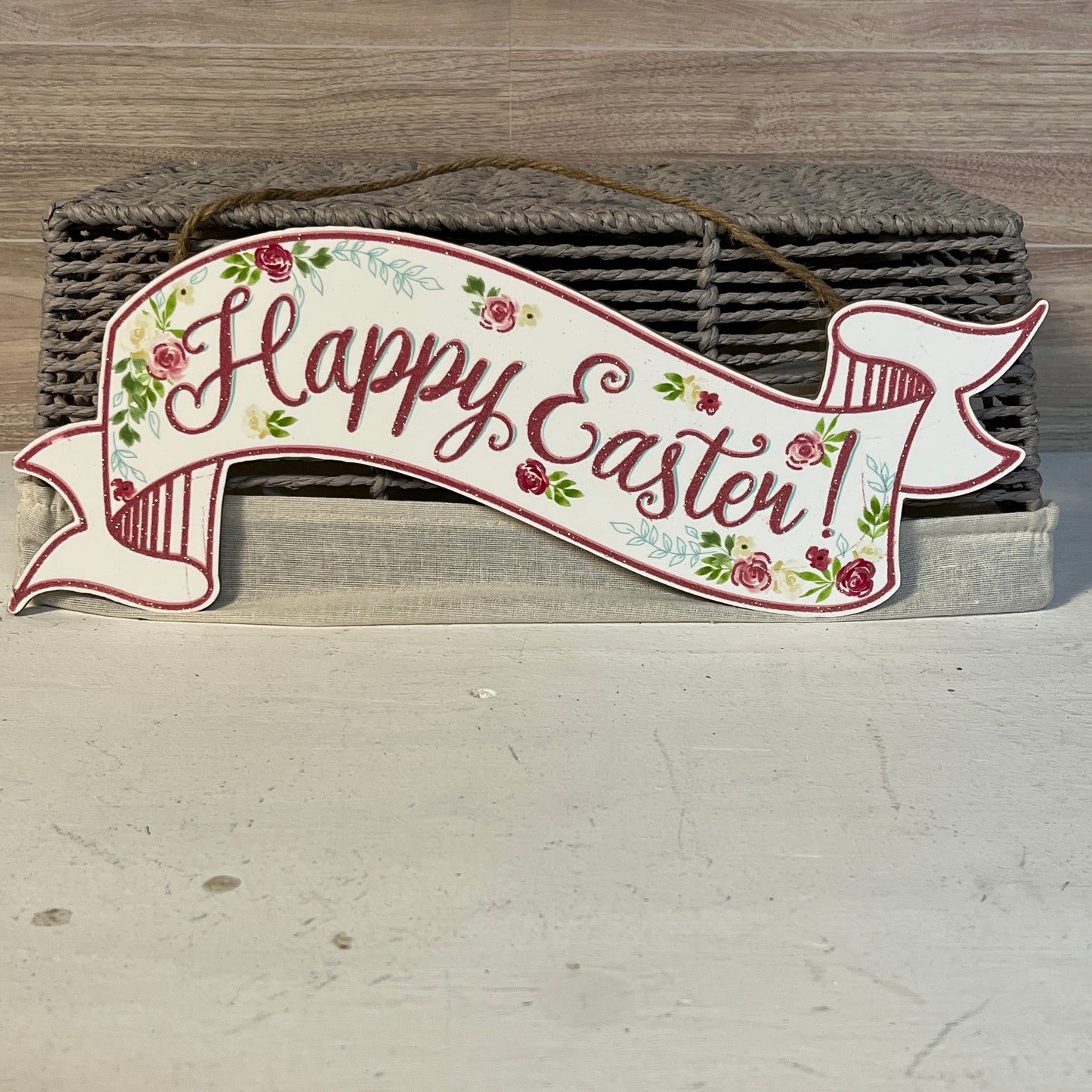Happy Easter Banner Wreath Sign