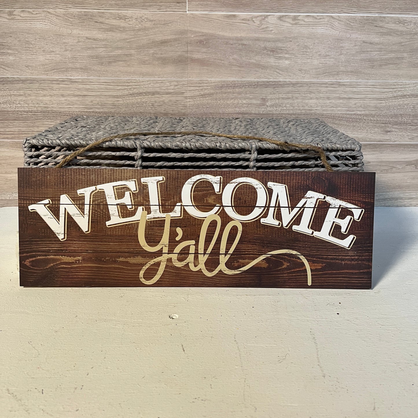 Welcome Ya’ll Wooden wreath sign