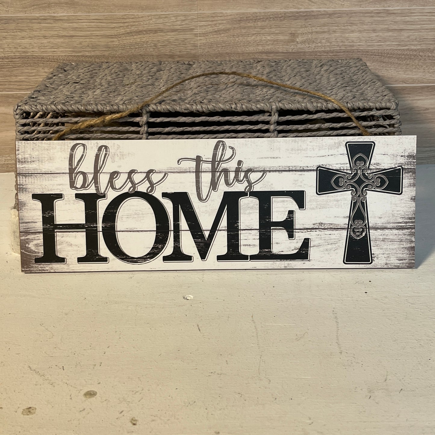 Bless this Home Wooden Wreath sign
