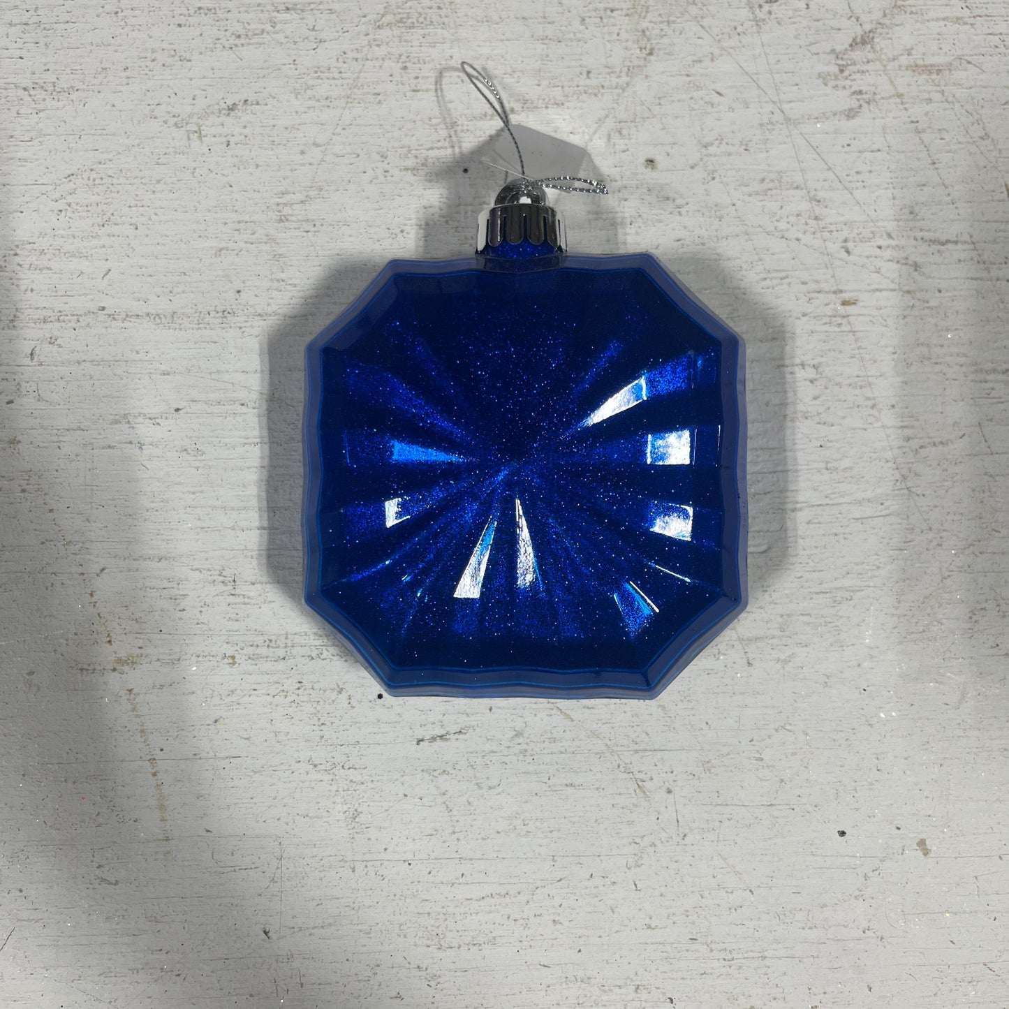 Royal Blue Laser Glitter Sqaure Gem Ornament