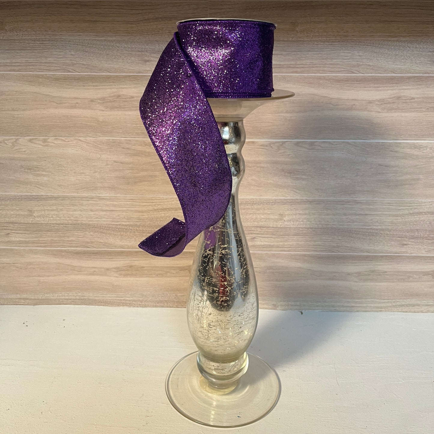 2.5"X10YD Purple Glitter Ribbon