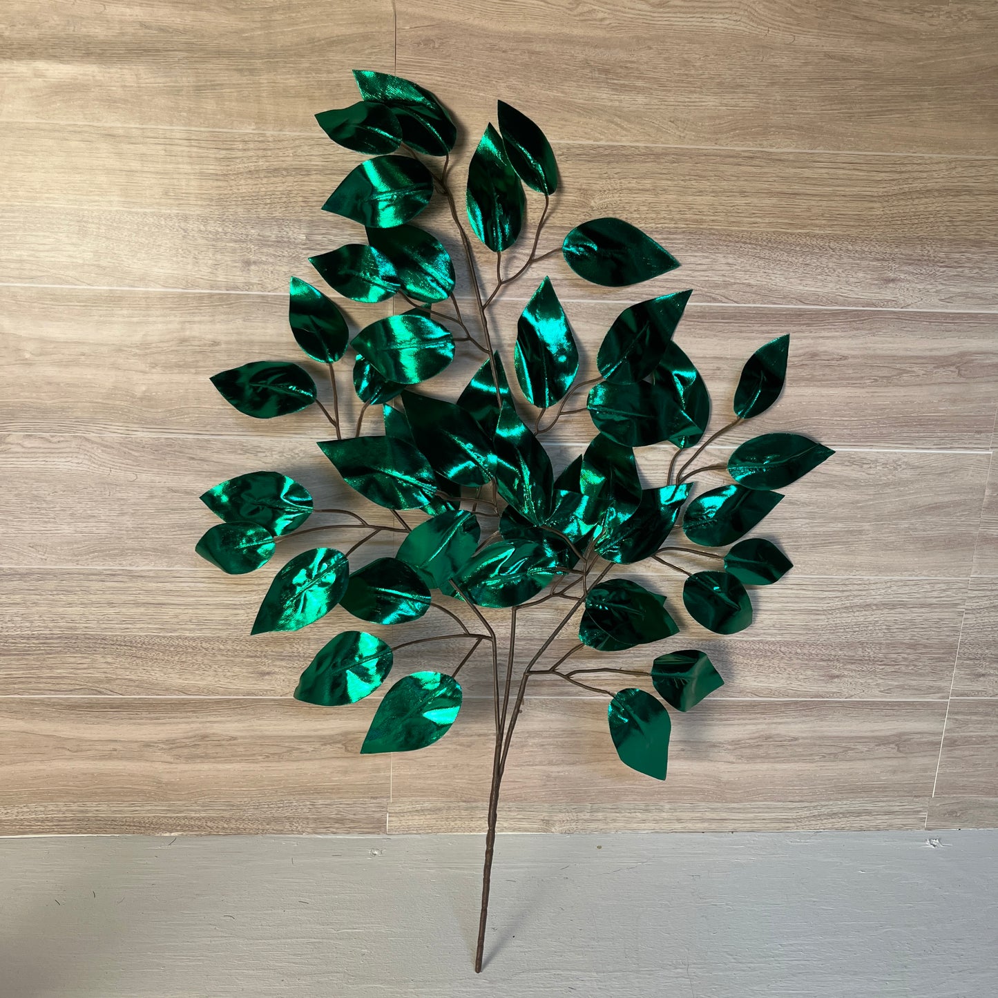 Metallic Green Ficus Stems (Sold by set of 3 Stems)