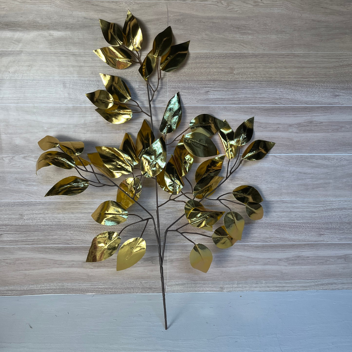 Gold Metallic Ficus Stems (Sold by set of 3 Stems)
