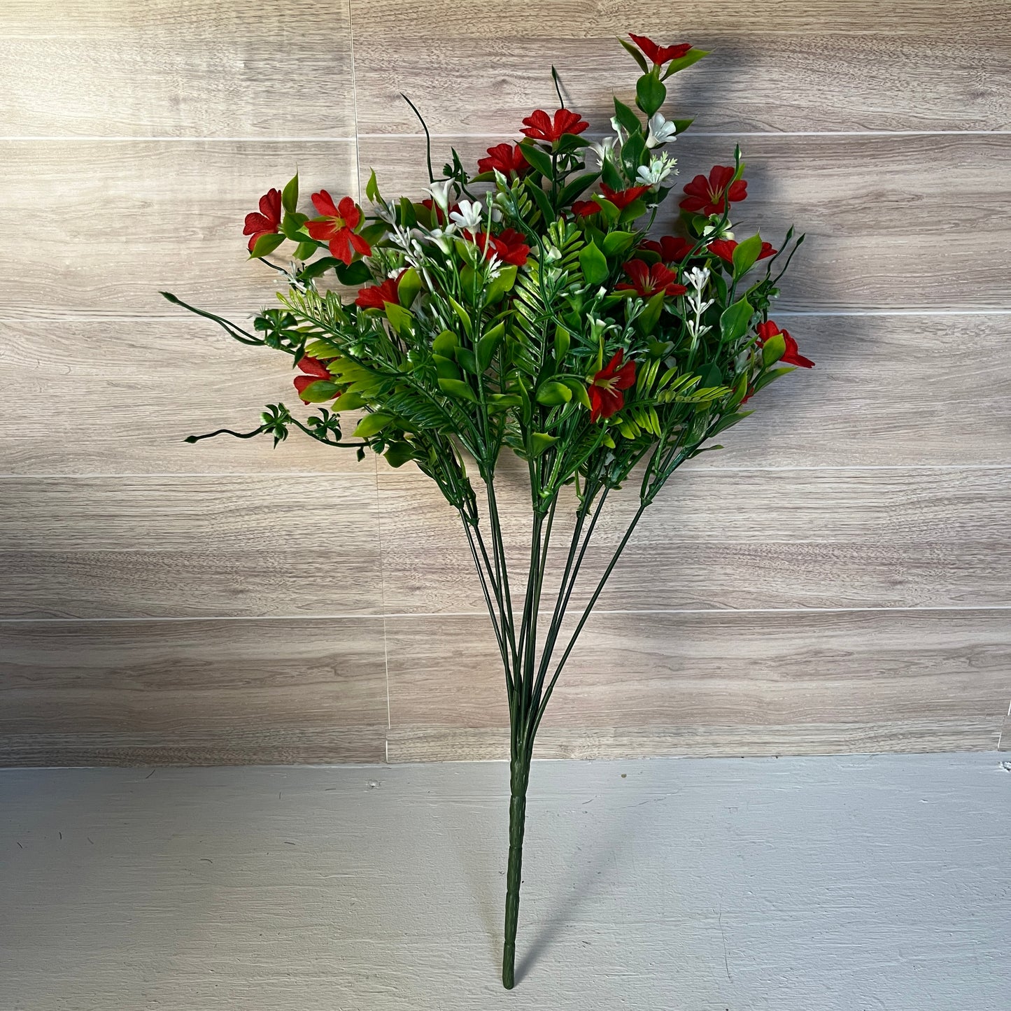 Red Plastic Gyp Filler Greenery Bush