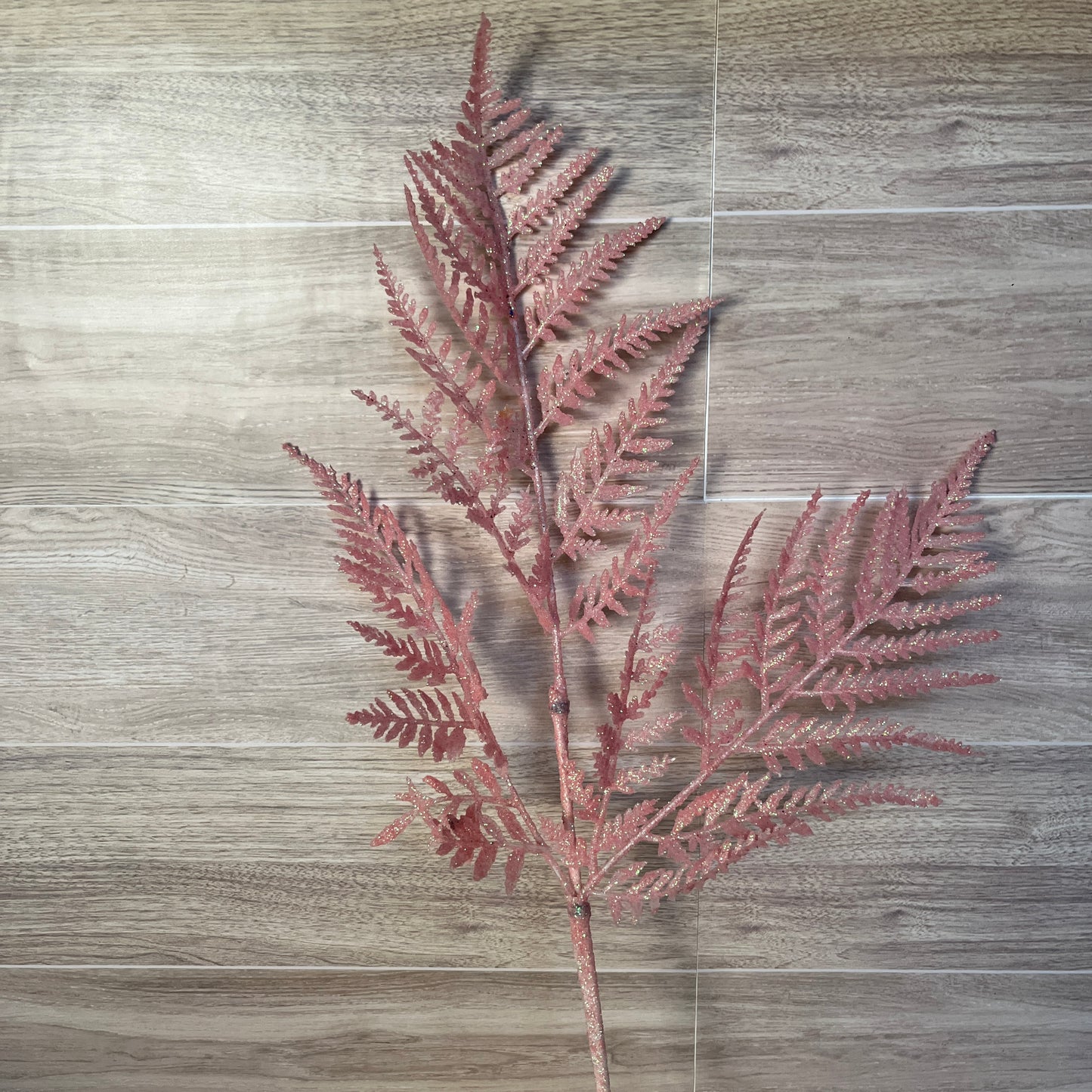 Pink Glitter Fern Stem