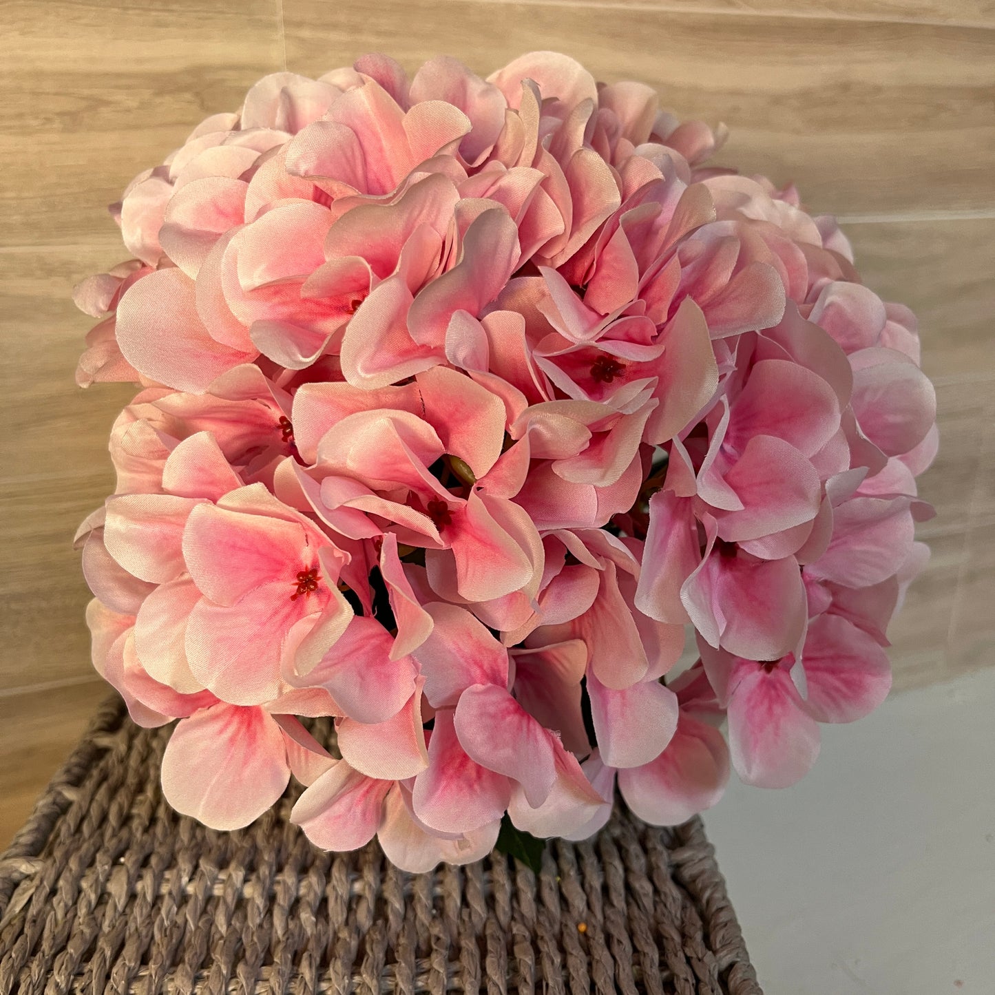 Pink Orchid Hydrangea W/ Green leaf Bush (5stem)