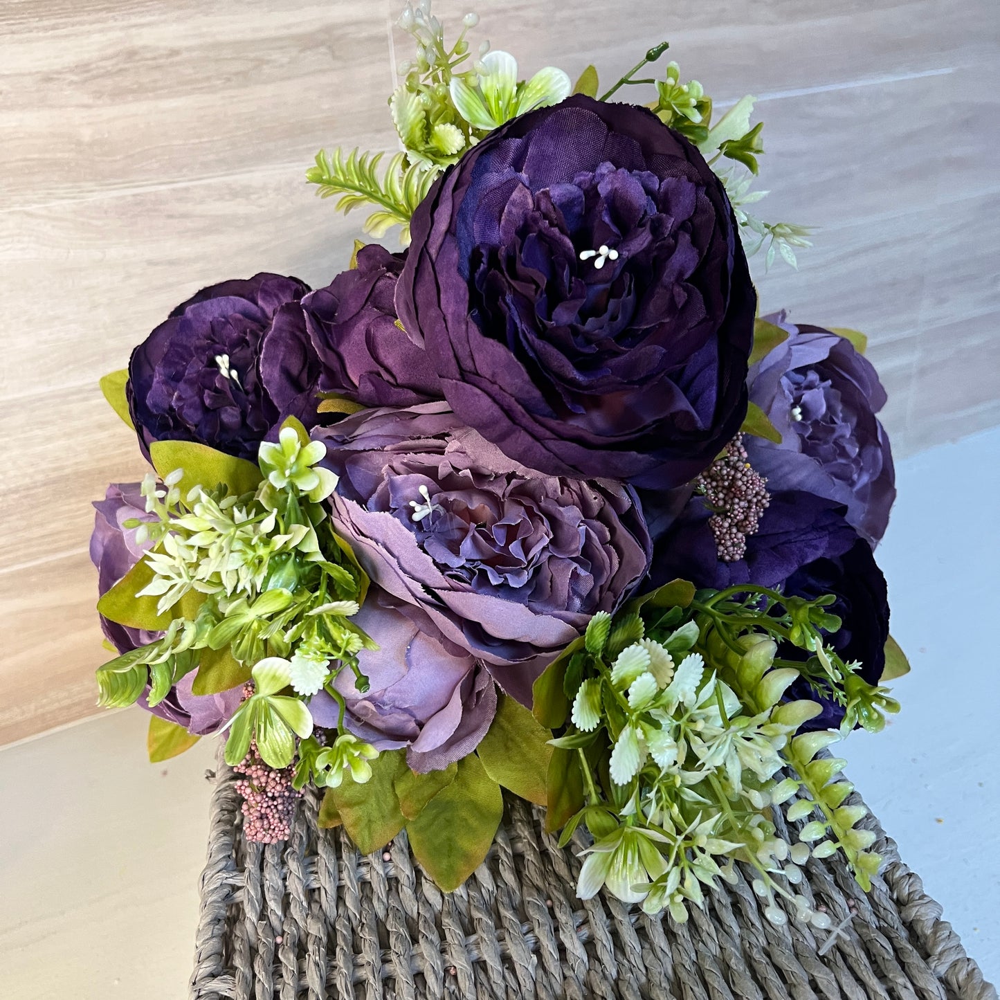 Lavender & Purple Passionate Peony W/ Foliage Bush (13stem)