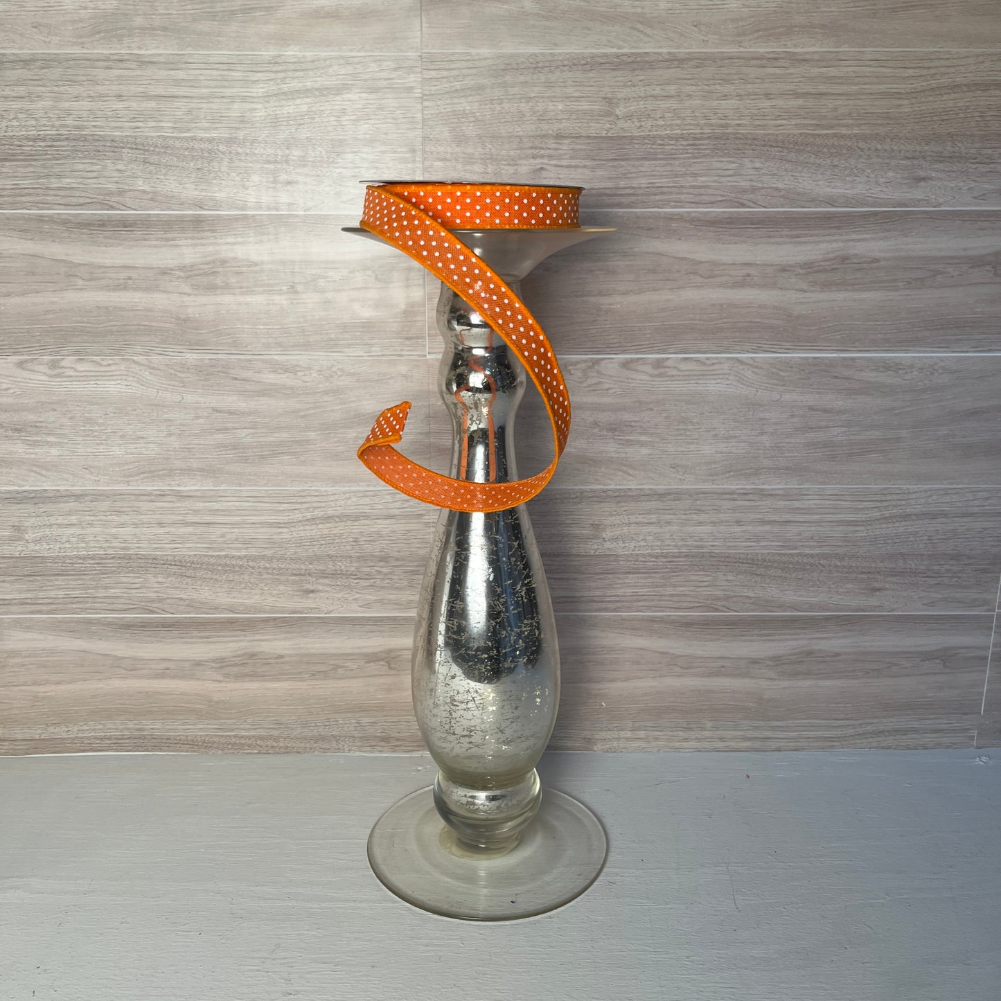 5/8"X10YD Orange and White Polka Dot Ribbon