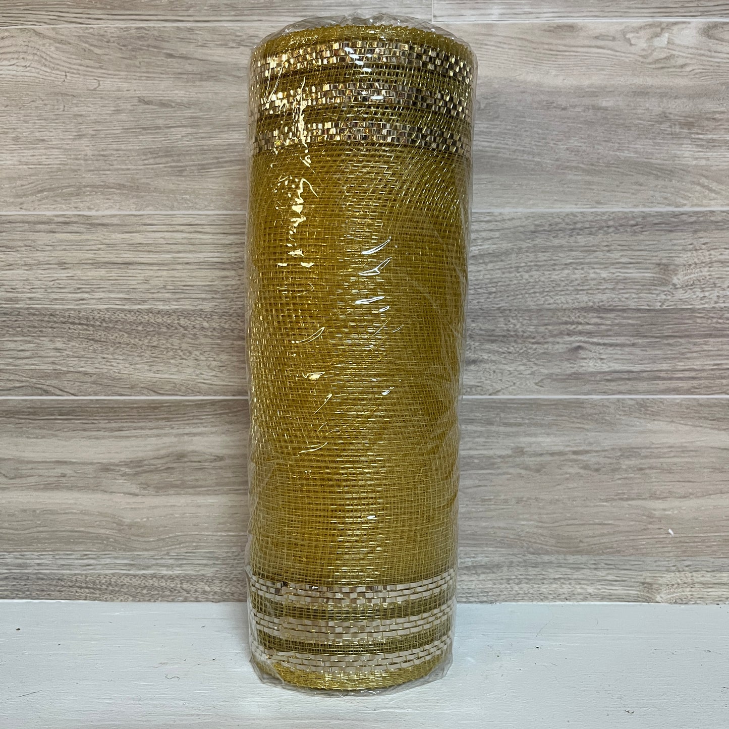 10X10YD Champagne (Gold) w/foil trim Mesh