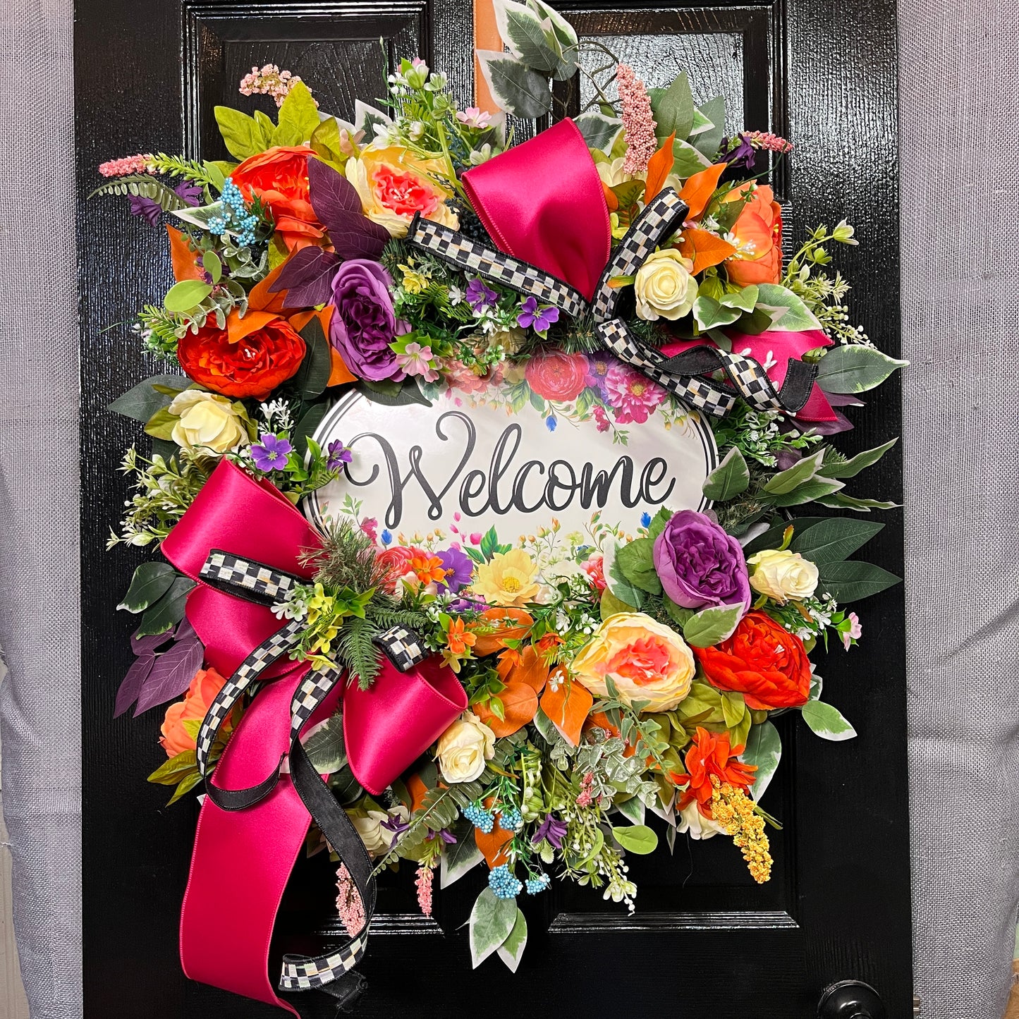 24" Floral Welcome Wreath