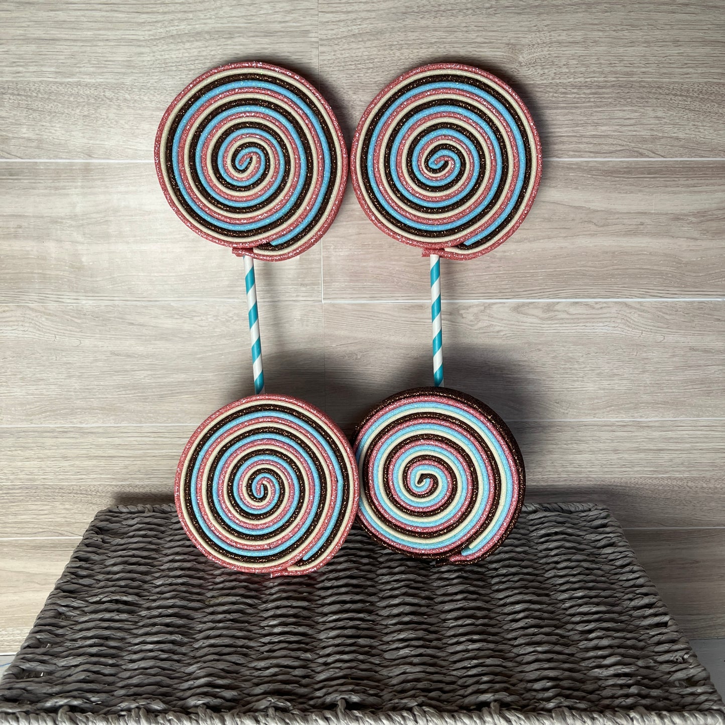 Faux Handmade Lollipops - SET 4 Neapolitan w/ Blueberry MIX
