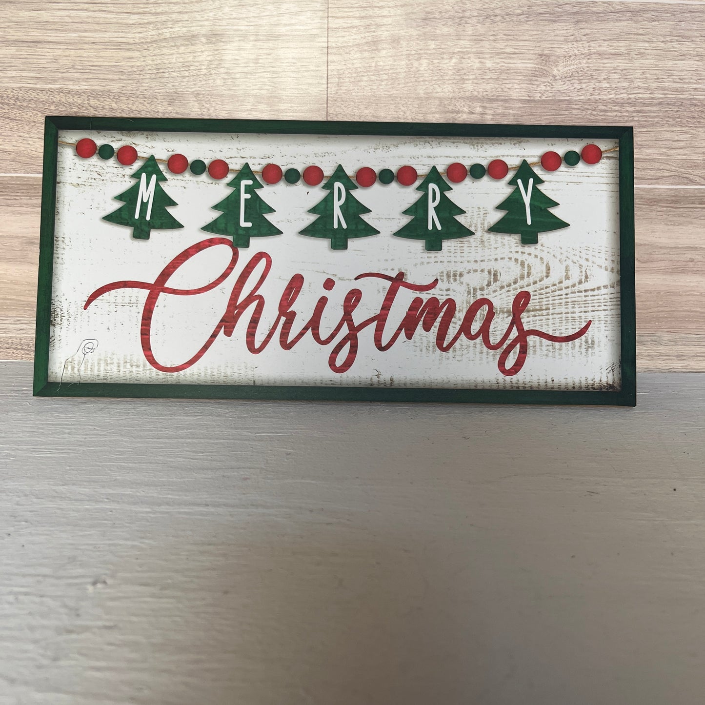 Merry Christmas Wooden wreath sign