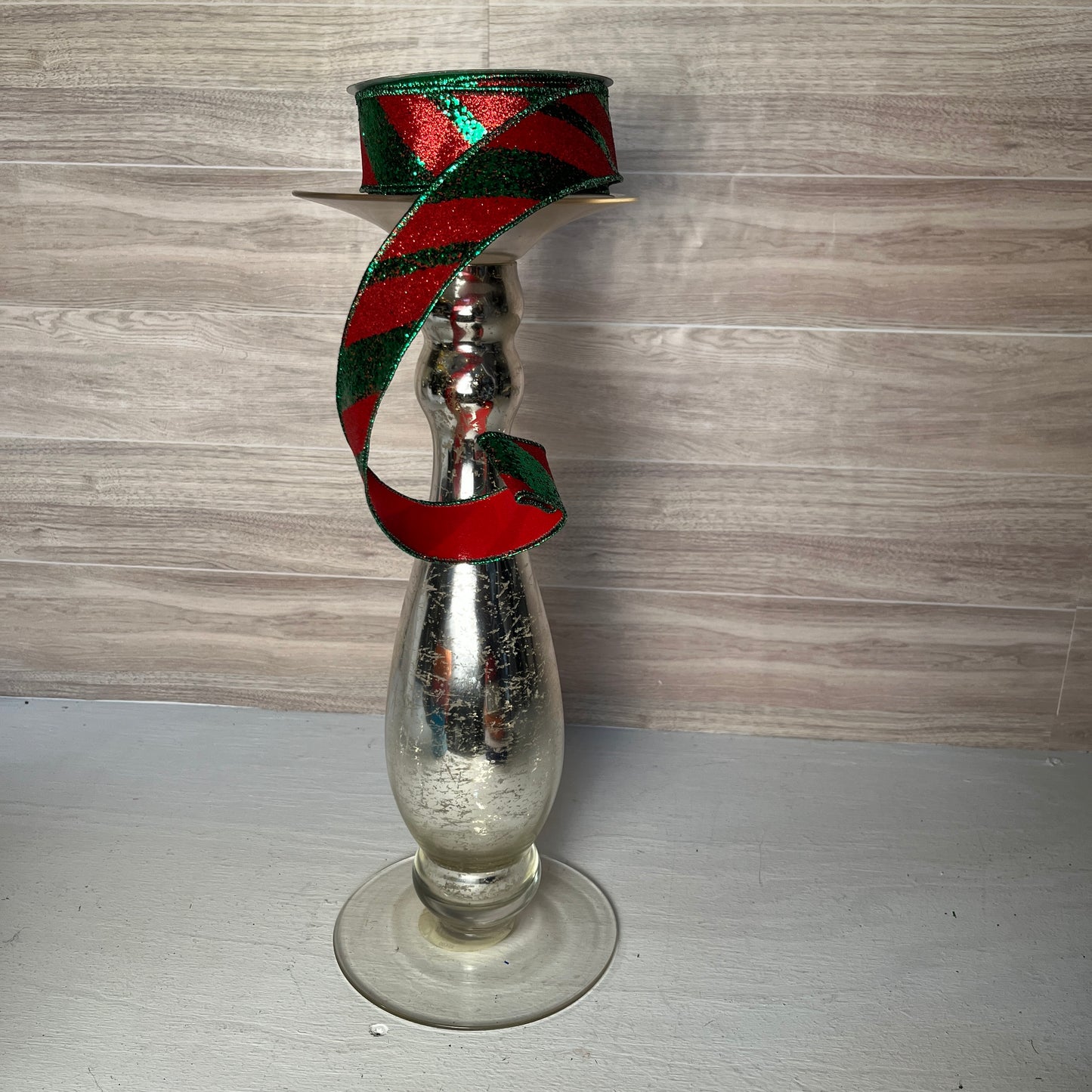 1.5"X10YD Red & Green Glitter ribbon