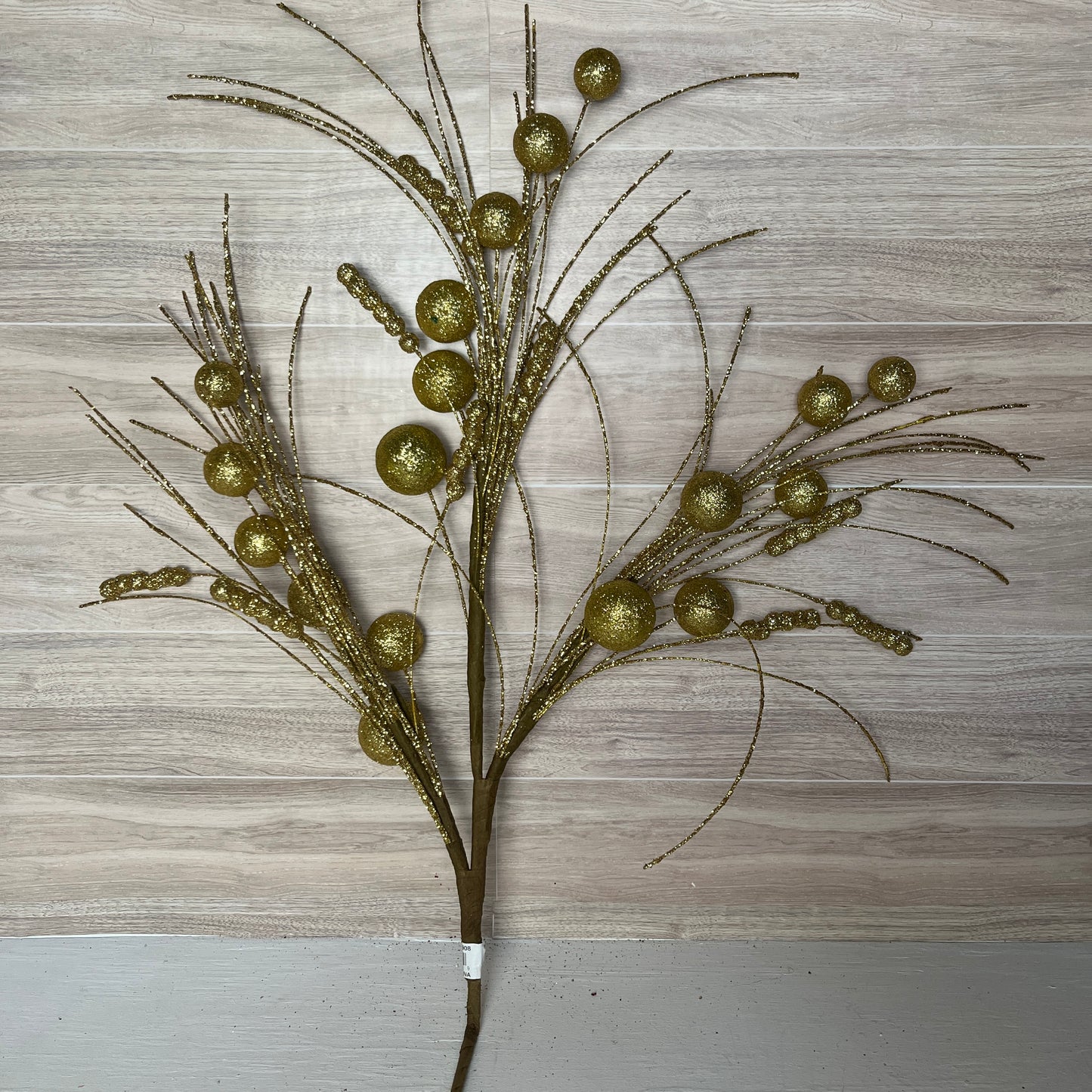 35" L Ball/Monofilament Bead Spike Spray - Gold