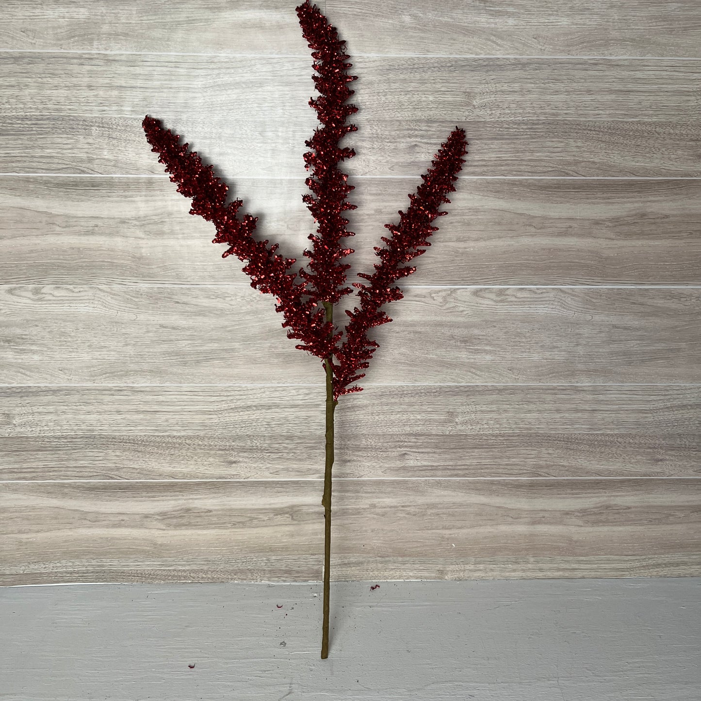 Red Sparkling Tinsel Spike Spray