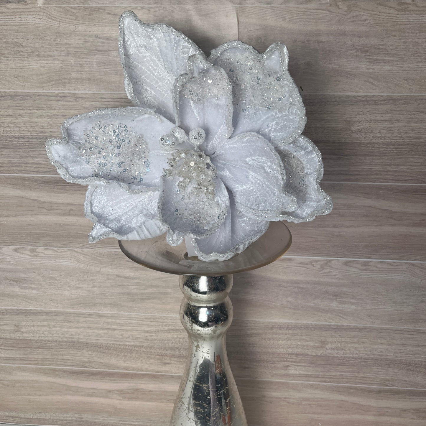 Glam Magnolia- White Velvet