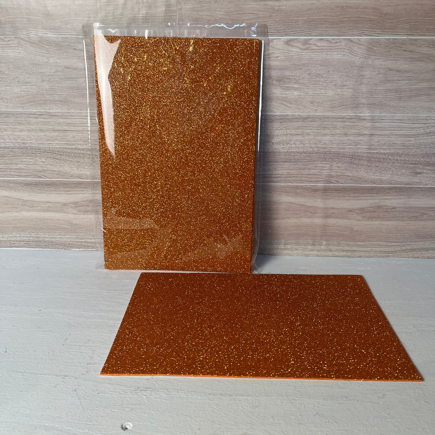 8X12 Orange Glitter Self-Adhesive Foam Sheets (5pack)