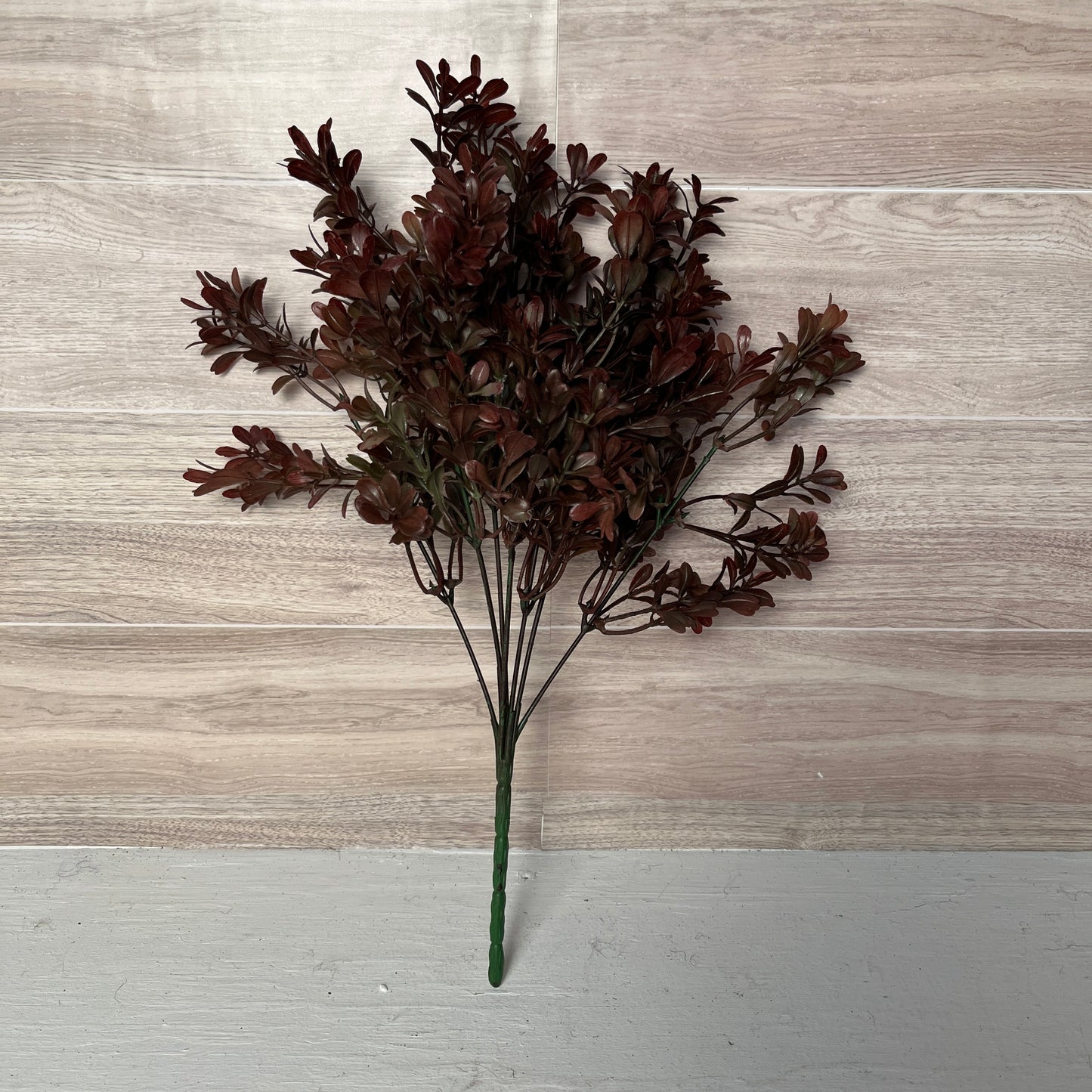 13.5"L Boxwood Bush X7 Burgundy Green
