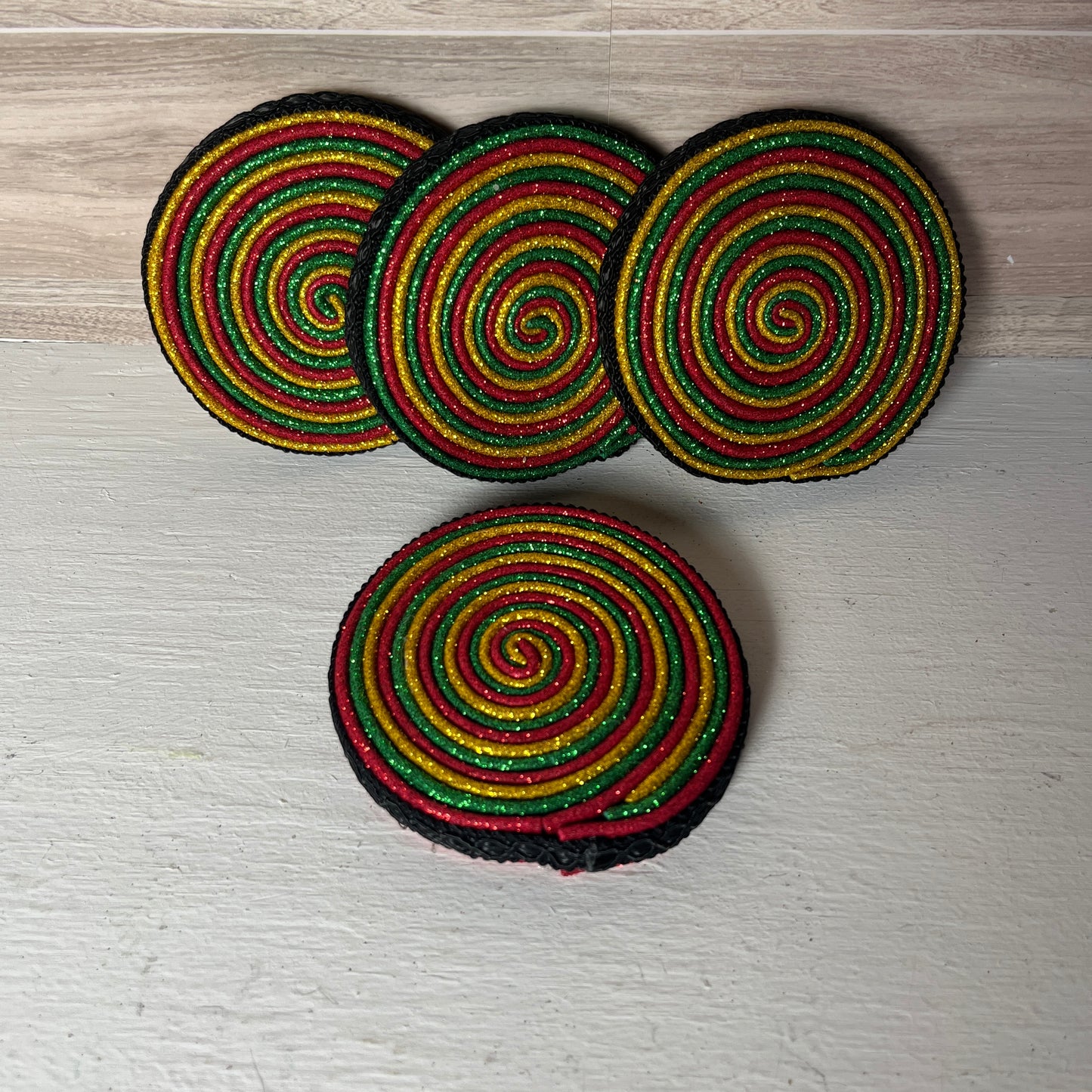 Red, Gold, Black, Green Faux Handmade Lollipops - SET 4 (Small)