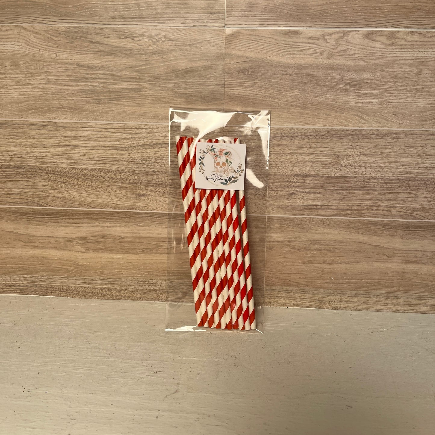 Paper Straws (10 pack) Red and white