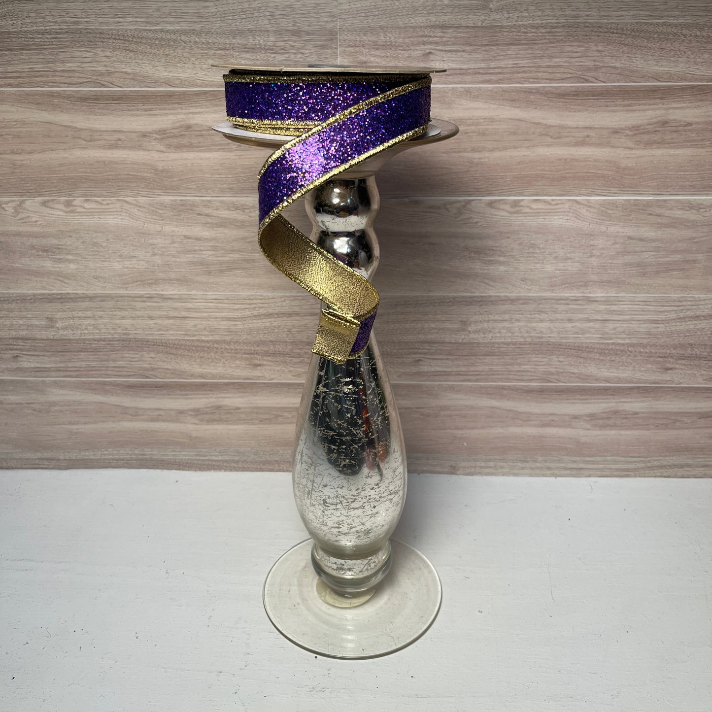 7/8X10YD Laser Purple and Gold Glitter fused