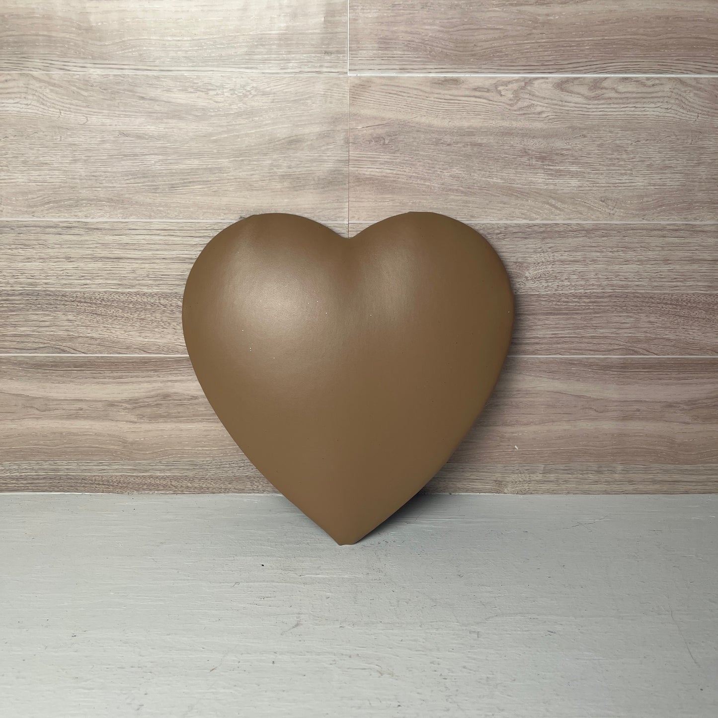 8.5" Tan Faux Leather Heart Attachment