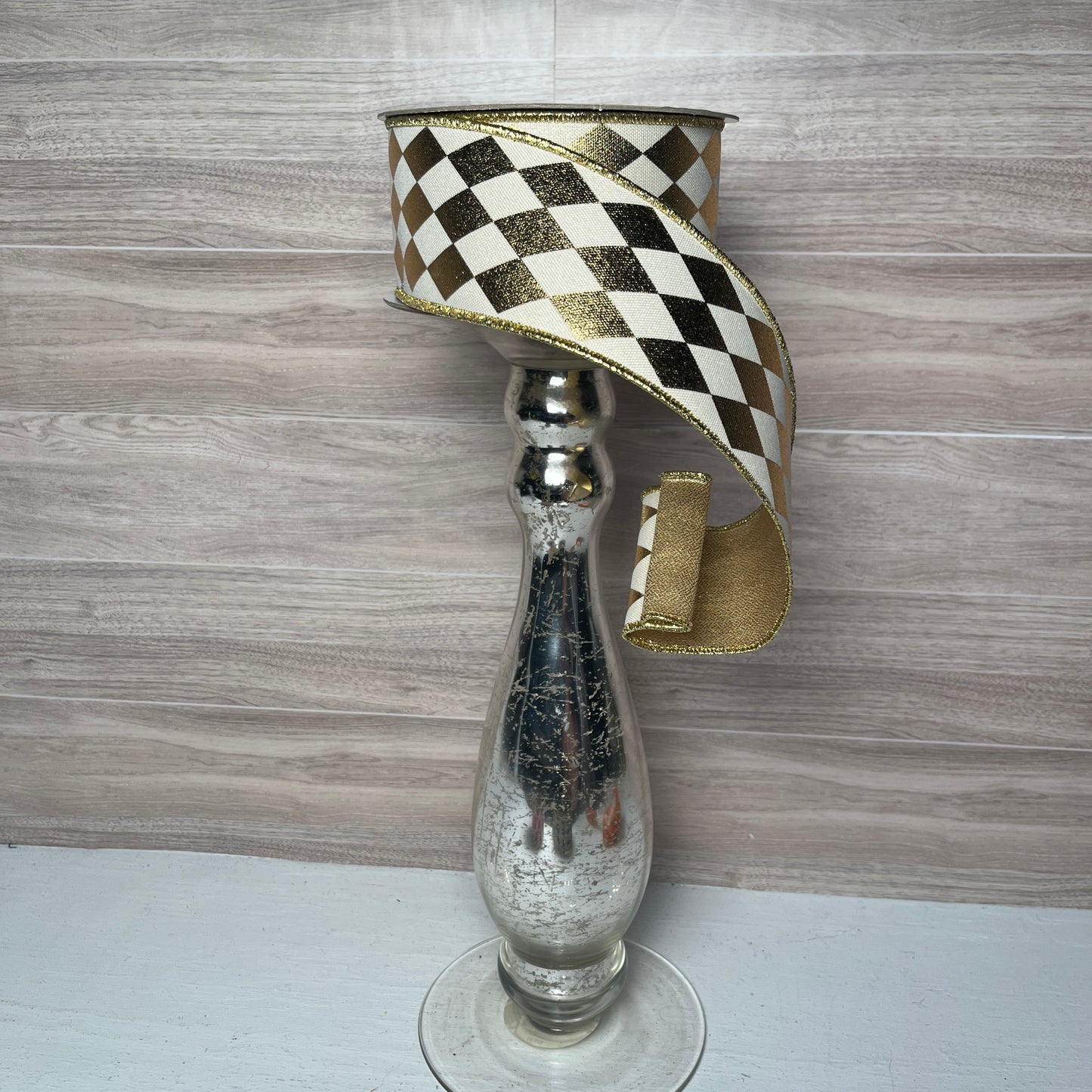 2.5"X10YD Metallic HARLEQUIN/FUSED- Cream Gold