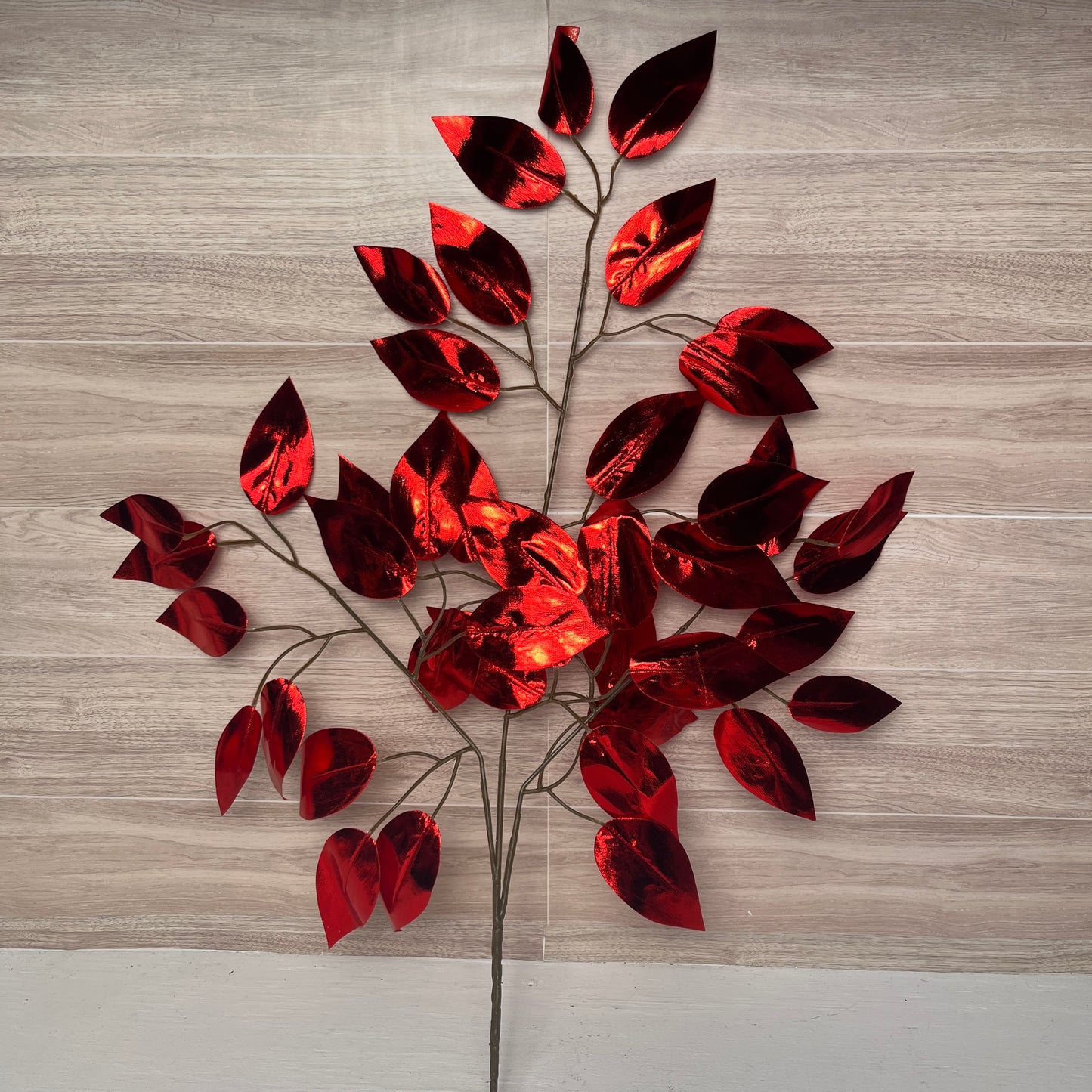Metallic Red Ficus Stems (Sold by set of 3 Stems)