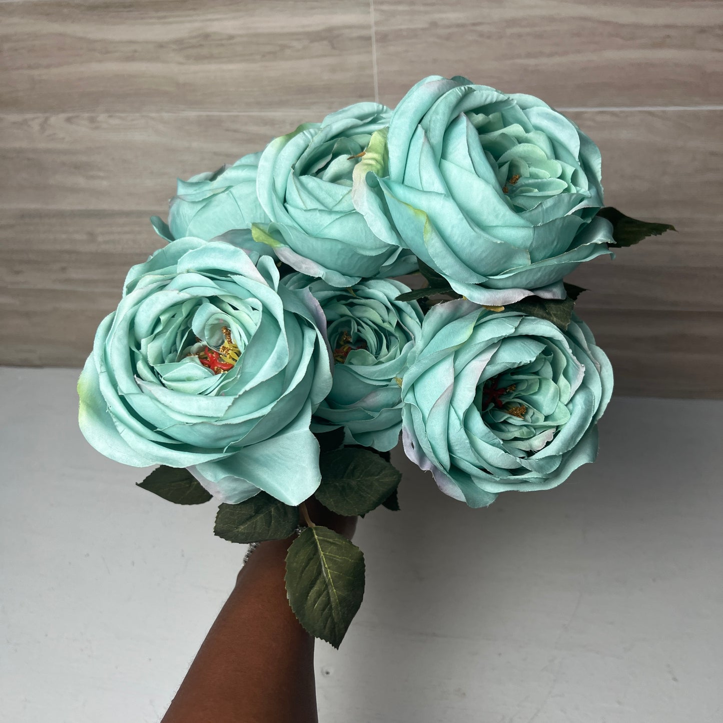 17.5" Powder Blue Rose Bush