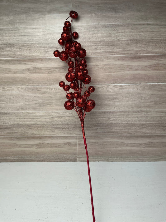 27" Red Multi Ball Glitter Spray