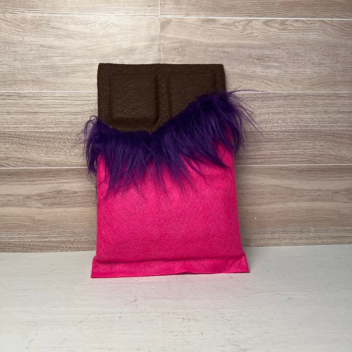 Faux Chocolate Candy Bar - Hot Pink with Purple Fur