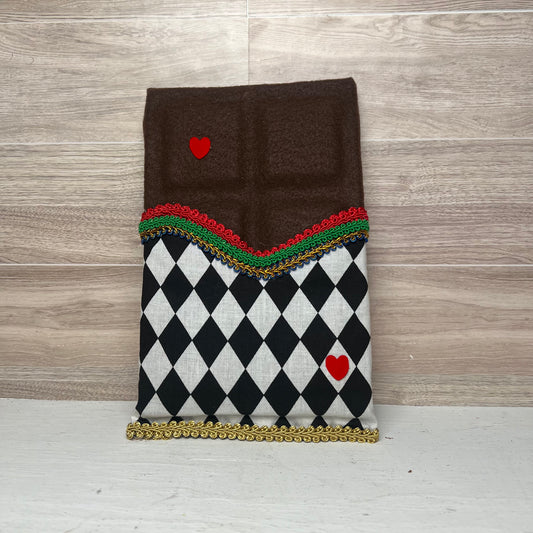 Faux Chocolate Candy Bar - Nutcracker Themed 2 mini hearts with Trim