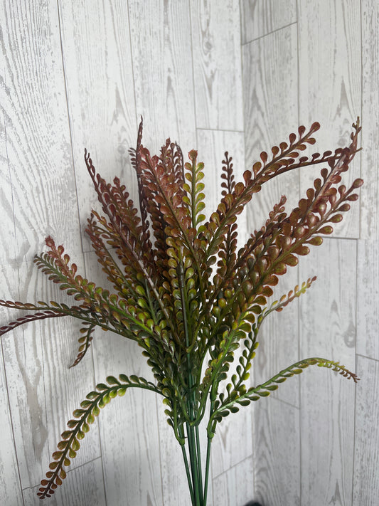 16" Button Fern Brown Tip Grass Bush